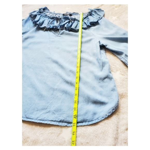 Lauren Ralph lauren ruffle top Lyocell siz4 Medium - Picture 4 of 7